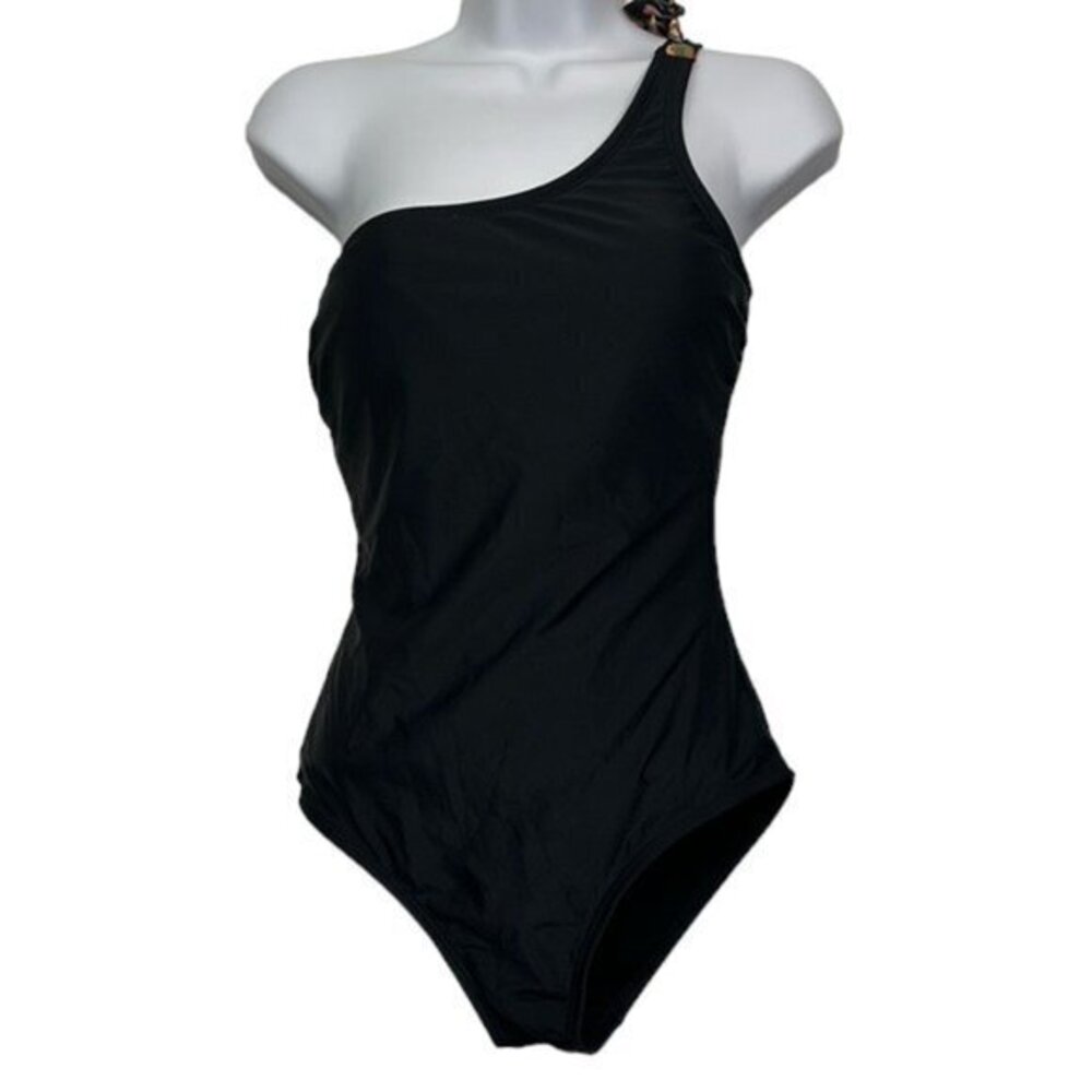 Kona Sol Black Padded Single Tie Shoulder Swimsuit Size Small EUC #1231